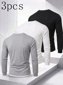 SHEIN 3件組青少年男孩秋季兒童T恤 - 彩色 - 查看 5