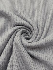 Glimmora Casual Elegant V-Neck Women's Short Dress Everyday Date Grey Autumn - Grey - View 4