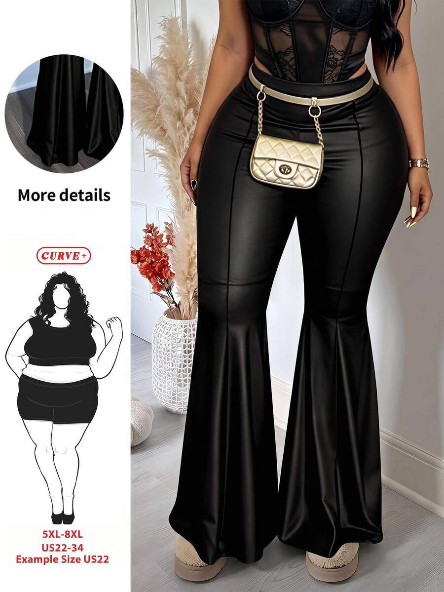 SHEIN CURVE+ Us22 Fall New Arrival New Year, Western Casual Baggy Sexy, Nomadic, Birthday Party Club Party Evening Night, Graduation Black