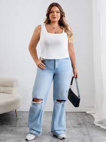 SHEIN CURVE+ ملابس Curves مقاس كبير للعودة إلى المدرسة، 3 قطع، خريف وشتاء 2026، 22W - متعدد الألوان - مشاهدة 10