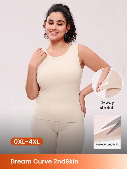LUVLETTE Plus Size Women's  Ultra-Soft Base  Layer Vest Cold Weather Warm Winter Reversible Round-Neck And U-Neck Innerwear Vest  Beige  Lightweight And Warm 