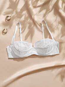 Charlaine Women's Sweet Sexy Lace Bra, Comfortable For Home Wear - White - View 8