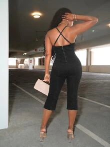 BriallanyX BriallanyX Women's Casual Daily Denim Jumpsuit - Black - View 6