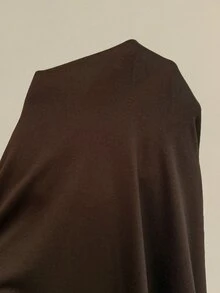 SHEIN CURVE+ 大尺碼 22W 假領抓皺修身短袖T恤 秋季款 - 棕色 - 查看 9