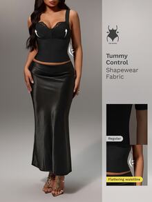 Nuvra Sexy Camisole Top With Cinched Waist, Suitable For Outerwear, Inner Layer And Commute, Women's Top - Black - View 11
