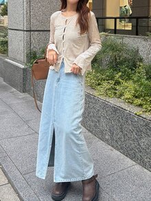 FRIFUL Women's Comfortable Single-Breasted Frill Trim T-Shirt For Vacation Fall - Apricot - View 3