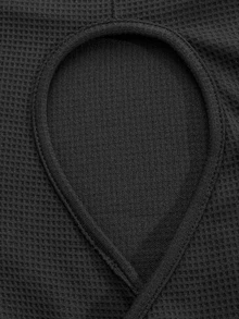 SHEIN Black Long Sleeve Maternity Sports Top With Hollow Back Design, Criss-Cross Hem And Slim Fit, Combining Fashion And Functionality - Black - View 10
