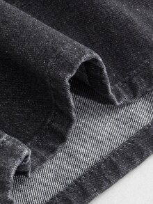 Momance Maternity Solid Color Casual Loose Denim Overalls - Black - View 10