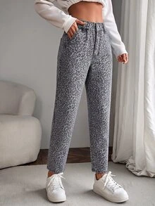 SHEIN Quần jeans nữ ống đứng cạp giấy mùa hè - Xám - Xem 9