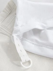 SHEIN Celana Jeans Kasual Serbaguna Model Lurus dengan Pinggang yang Dapat Diatur untuk Wanita Hamil - Putih - View 8