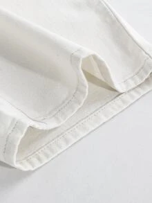 SHEIN Celana Jeans Kasual Serbaguna Model Lurus dengan Pinggang yang Dapat Diatur untuk Wanita Hamil - Putih - View 11