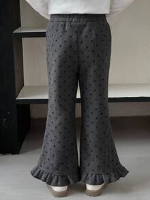 Dazy Kids Young Girl Polka Dot Casual Versatile Daily Wear Flare Pants - Grey - View 2