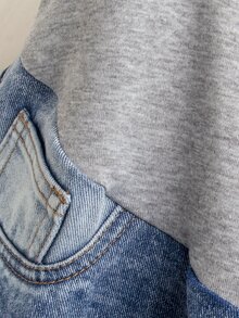 Momance Celana Jeans Hamil Minimalis Nyaman Model Lebar dengan Kantong - Medium Wash - View 9