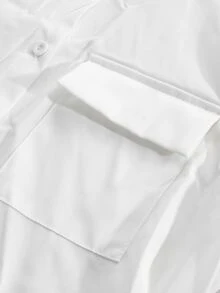 Momance Maternity Fashion Shell Embroidered Button Shirt, Minimalist Daily Wear Fall - White - View 9