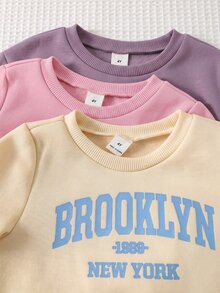 Cozy Pixies Kids Young Girl Young Girl Pattern Soft Crew Neck Long Sleeve Pullover Sweatshirt Elastic Long Autumn Winter Pants 6pcs - Set Versatile Comfortable - Multicolor - View 3