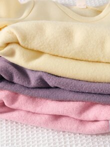 Cozy Pixies Kids Young Girl Young Girl Pattern Soft Crew Neck Long Sleeve Pullover Sweatshirt Elastic Long Autumn Winter Pants 6pcs - Set Versatile Comfortable - Multicolor - View 9