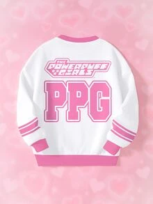 THE POWERPUFF GIRLS X SHEIN Sweatshirt Lengan Panjang Motif Kartun untuk Remaja Perempuan - Putih - View 2