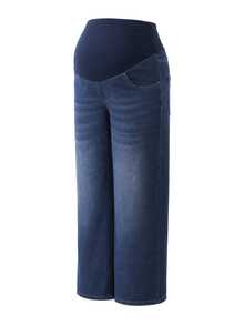 Momance Maternity Colorblock Casual Daily Wear Denim Long Pants - Medium Wash - View 7