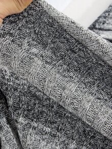 SHEIN Maternity Dress, Maternity Hooded Knit Dress, Elastic Ribbed Slim Fit Mid-Length Bodycon Sweatshirt Dress For Mid To Late Pregnancy, Maternity Slimming Inner Layer Dress - Grey - View 10