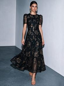 Anewsta Affair Women Elegant Floral Lace Patchwork Sequins Rope ...
