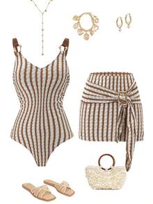 Swim Oasis 2026 New Plus Size One-Piece Swimsuit For Women, Vacation Beachwear - Multicolor - View 1