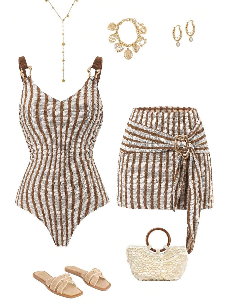 Swim Oasis 2026 New Plus Size One-Piece Swimsuit For Women, Vacation Beachwear - Multicolor - View 1