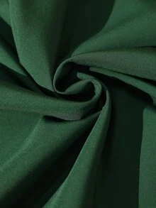 Rometta Plus Size Women's Fashion Elegant Velvet Waist-Cinching Patchwork 2 In 1 Long Sleeve Dress - Dark Green - View 7