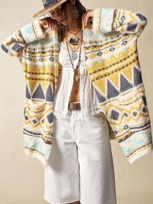 Bohemela 女士复古休闲轻薄开衫，适合冬季、万圣节、音乐节等场合 - 彩色 - 查看 2