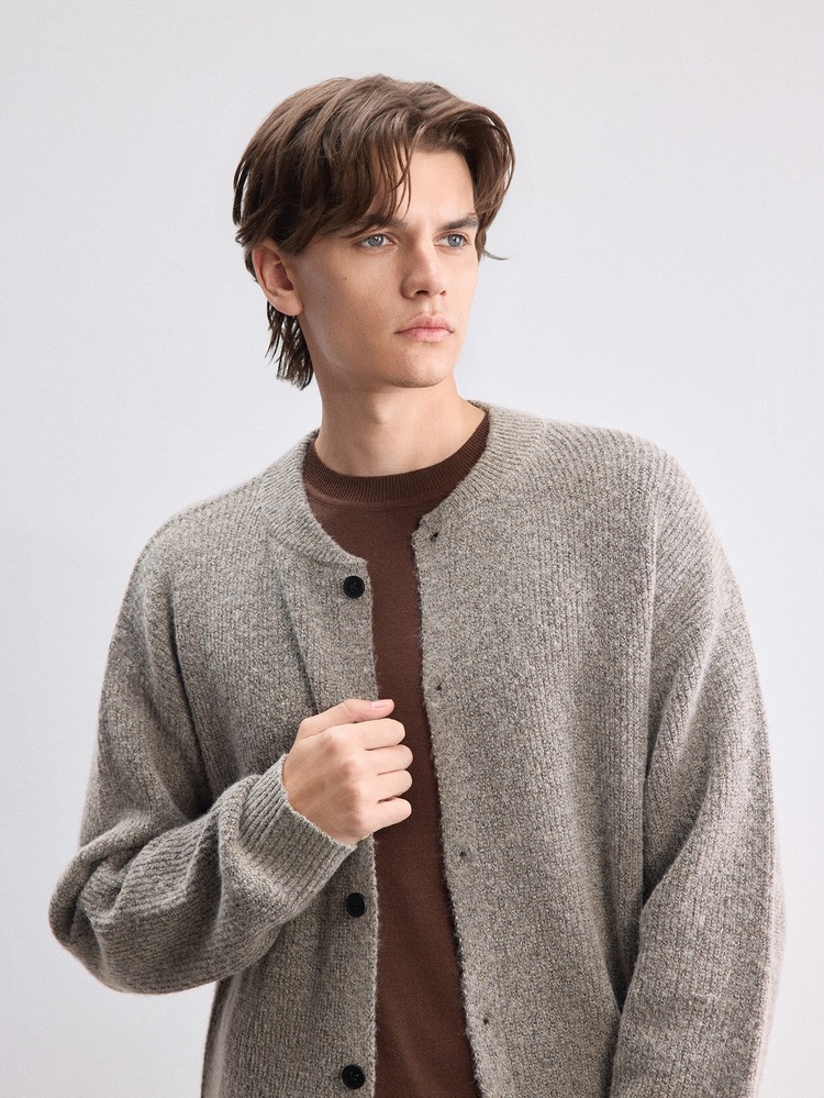 RONVEXI Men's Round Neck Long Sleeve Single-Breasted Cardigan , Preppy Casual Autumn Top, Suitable For Daily Wear, Leisure, Vacation, Old Money - Multicolor - View 7