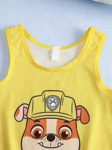SHEIN | PAW Patrol Young Boy Cartoon Print Top And Hipster Panties Underwear Set - Yellow - View 4