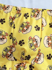 SHEIN | PAW Patrol Young Boy Cartoon Print Top And Hipster Panties Underwear Set - Yellow - View 7