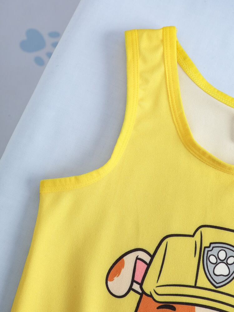 SHEIN | PAW Patrol Young Boy Cartoon Print Top And Hipster Panties Underwear Set - Yellow - View 6