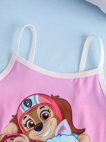 SHEIN | PAW Patrol Young Girl Cartoon Print Camisole Style Underwear Set - Hot Pink - View 6