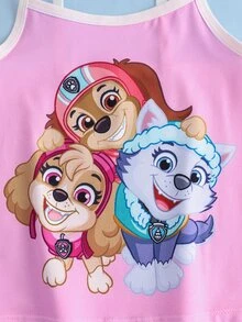 SHEIN | PAW Patrol Young Girl Cartoon Print Camisole Style Underwear Set - Hot Pink - View 5
