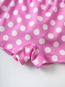 LOONEY TUNES X SHEIN Young Girl 4pcs Set Camisole & Boyshorts Cute Little Duck Pattern - Pink - View 10