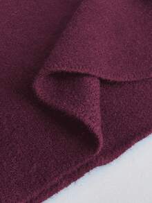 Elenzga Women's Casual Off Shoulder Long Sleeve Loose Plus Size Sweater, Flattering Plus Size Pullover Top For Autumn/Winter - Burgundy - View 9