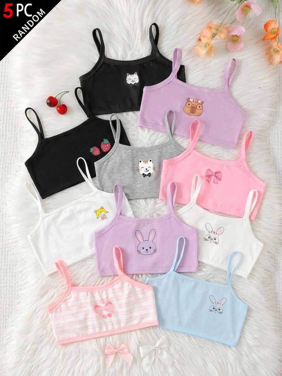 SHEIN 5 قطع قميص داخلي للفتيات المراهقات - متعدد الألوان - مشاهدة 1