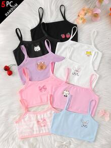SHEIN 5件組 青少年女孩內搭背心 - 彩色 - 查看 1