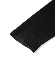 Linhara CURVE Plus Size Vintage Elegant Button Long Sleeve Sweater And Knitted Skirt Set Fall Office Date Night Black Winter - Black - View 5
