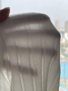 SHEIN Tween女孩白色羅紋簡約時尚長袖上衣與長褲套裝居家服 秋冬款 - 白色 - 查看 7