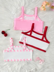 SHEIN 3件裝女童內搭背心 - 彩色 - 查看 2