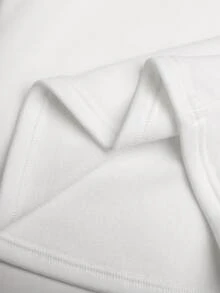 SHEIN طبقة أساسية للفتيات المراهقات خريف/شتاء بيضاء مبطنة حرارياً بطبعة فيونكة كاجوال متعددة الاستخدامات للارتداء اليومي - أبيض - مشاهدة 8