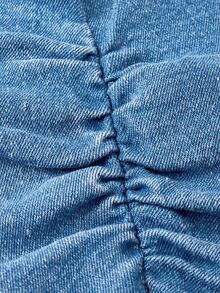 SHEIN EZwear Y2K Blue Elastic Cropped Backless Halter Denim Vest Top - Light Wash - View 5
