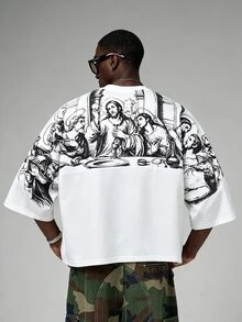 STYNVO Men's Summer Casual Character Print T-Shirt - White - View 3