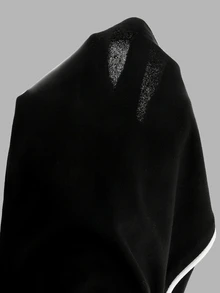 SHEIN 青少年女孩黑白條紋修身針織喇叭褲，側邊條紋高彈力寬腿褲，休閒街頭風校園秋季穿搭 - 黑色 - 查看 5