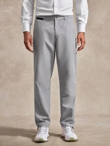 Courvante Men's Solid Color Casual Daily Travel Suit Pants With Pockets, Formal, Old Money - Light Grey - View 5