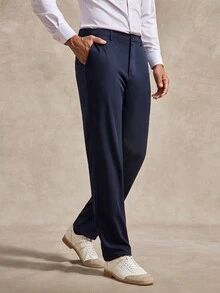 Courvante Bộ suit nam một hàng khuy, phong cách công sở thường nhật trang trọng, dùng cho lễ nghi - Màu xanh hải quân - Xem 7