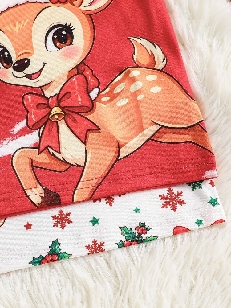 4PCS Young Girls Pajamas - Red - View 5