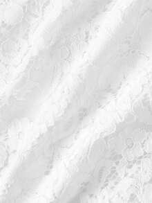 SHEIN MOD Women's Lace Button-Front Long Sleeve Elegant Blouse - White - View 5