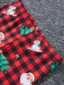 Bubblio Babyboy Cute Casual Fitted Cartoon Pattern Knit Long Sleeve Loungewear Set, Suitable For Christmas, Santa Claus, Christmas Tree - Multicolor - View 4